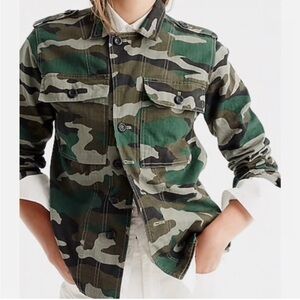 J. Crew Utility Shirt Jacket Camouflage Shirt